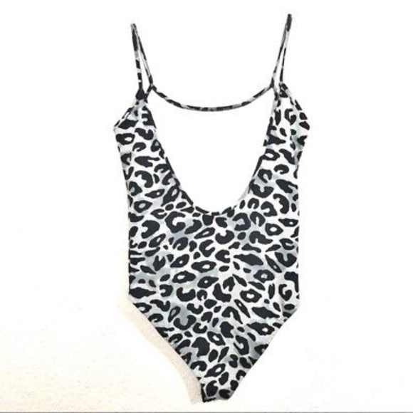 ZARA Animal Print Bodysuit Grey Leopard Cheetah - Picture 3 of 6
